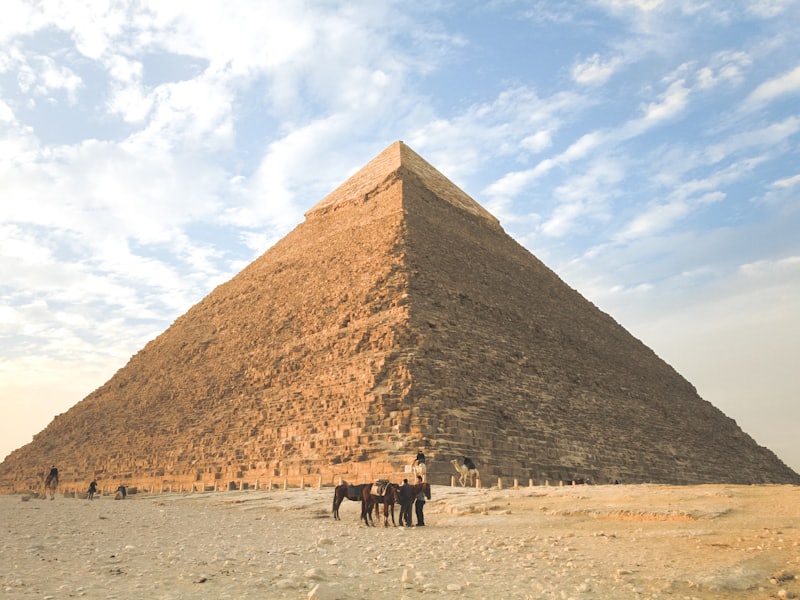The Great Pyramid and a combo entry gate at Giza